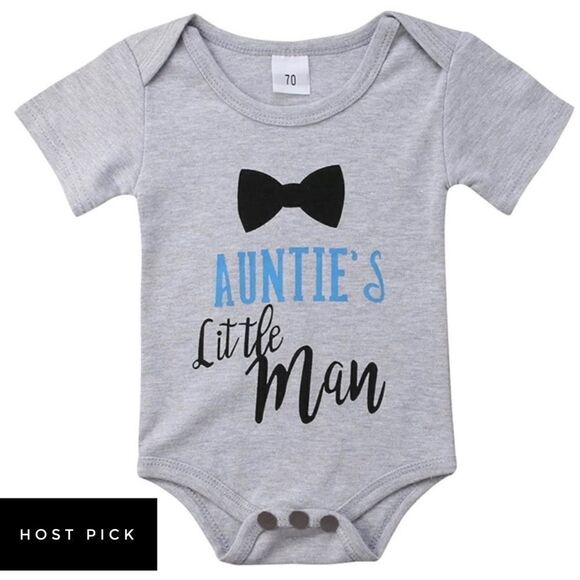 AUNTIE’S LITTLE MAN Onesie 6-9 Months - Picture 1 of 5